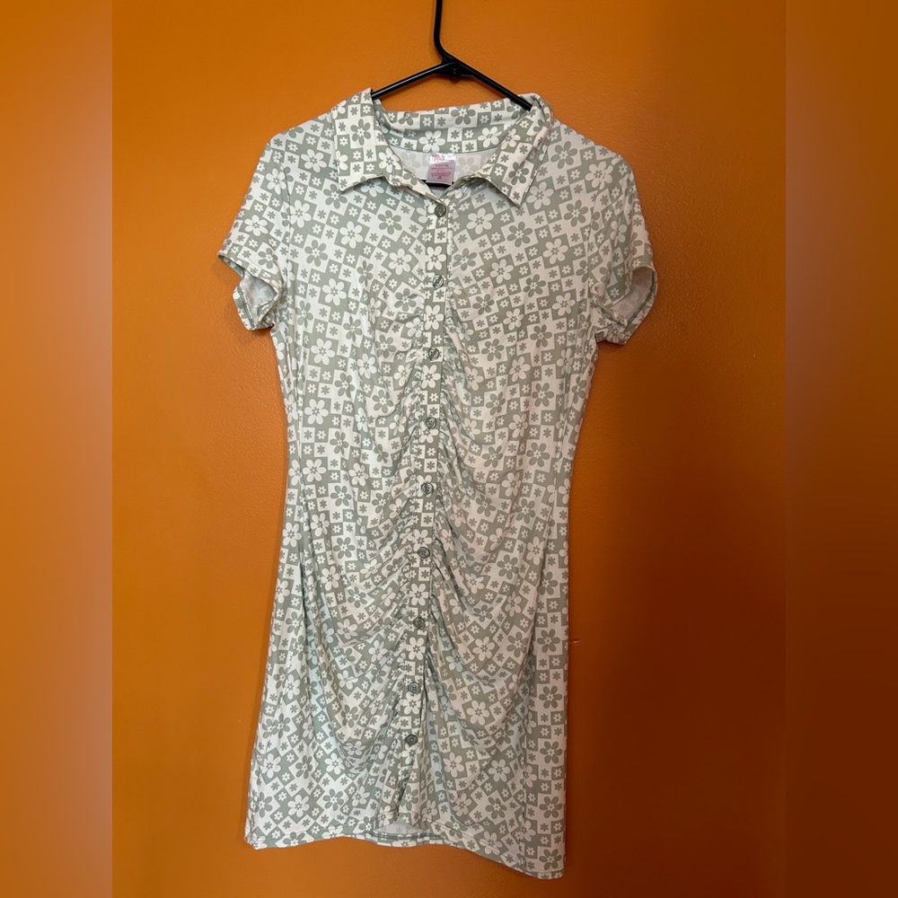 No Boundaries, L (11-13), Green Floral Pattern